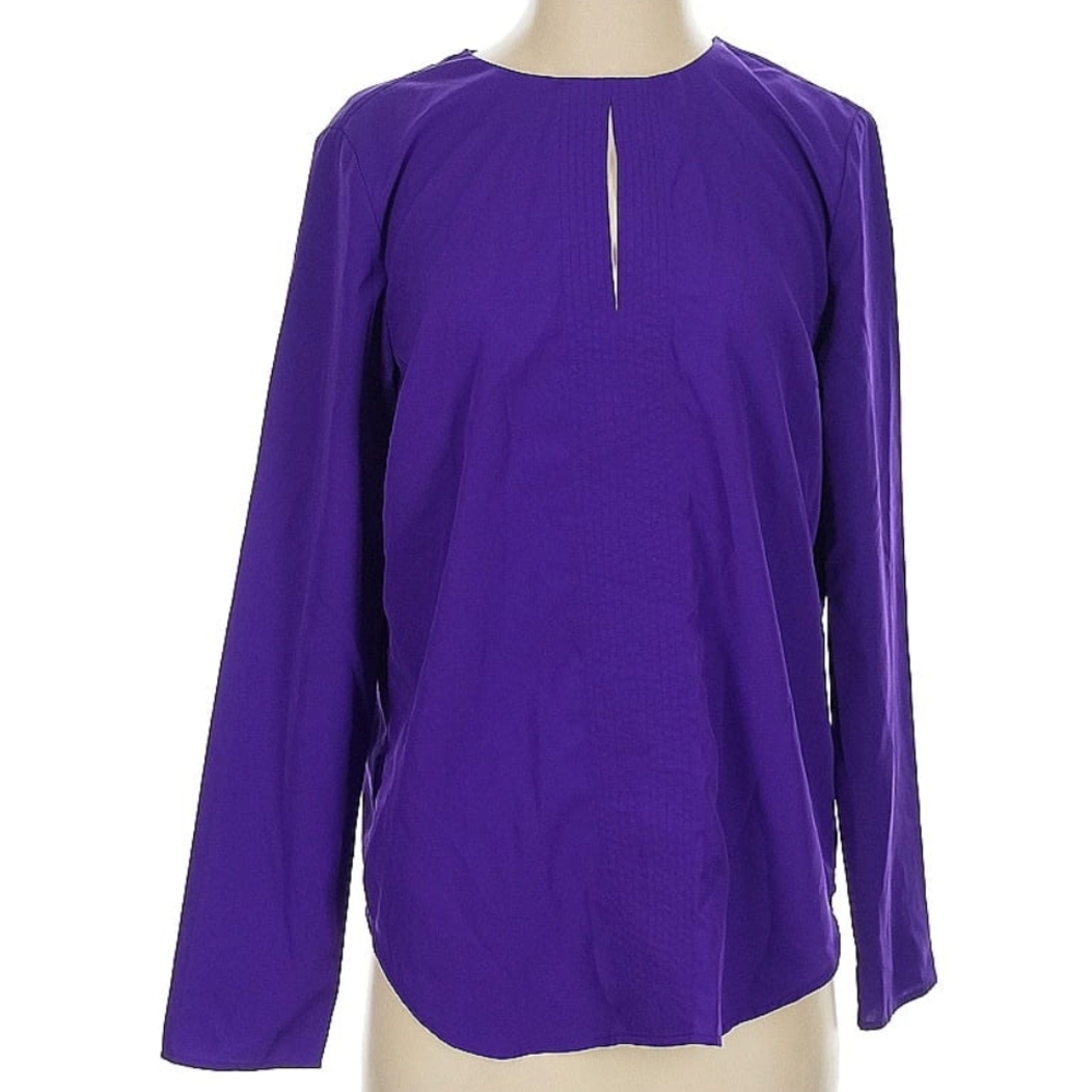 Lauren by Ralph Lauren Purple Long Sleeve Cut Out Blouse 💜